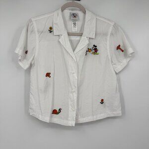 Micky Mouse Disney world Land garden collection embroidered blouse shirt woman’s